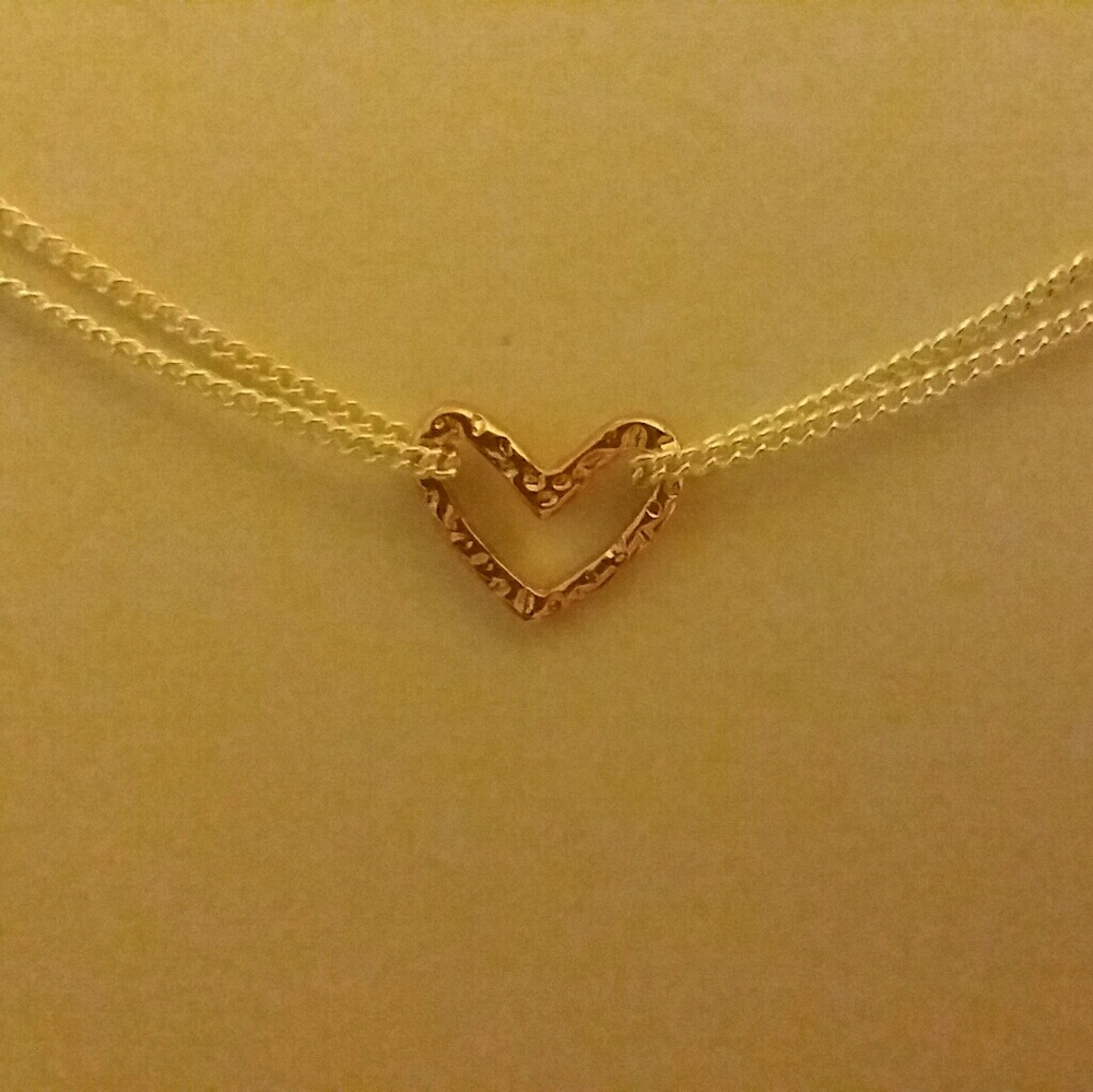 Wear 2 ways Rose gold Heart on Silver necklace!